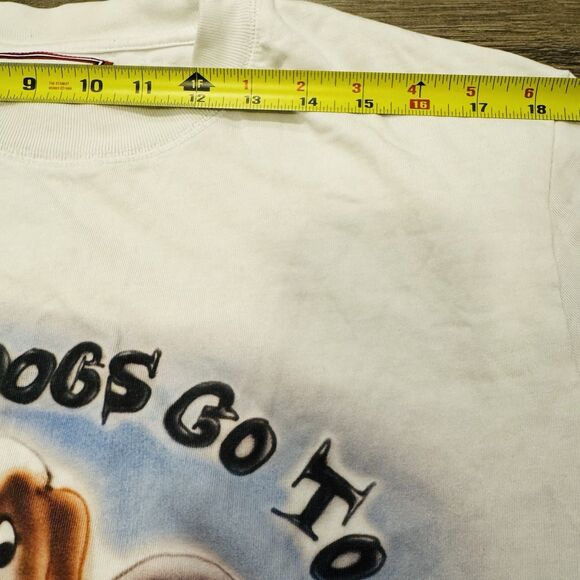 Urban Outfitters CHNGE Exclusive Shirt Sz L All Dogs Go To Heaven Airbrush - Picture 7 of 11